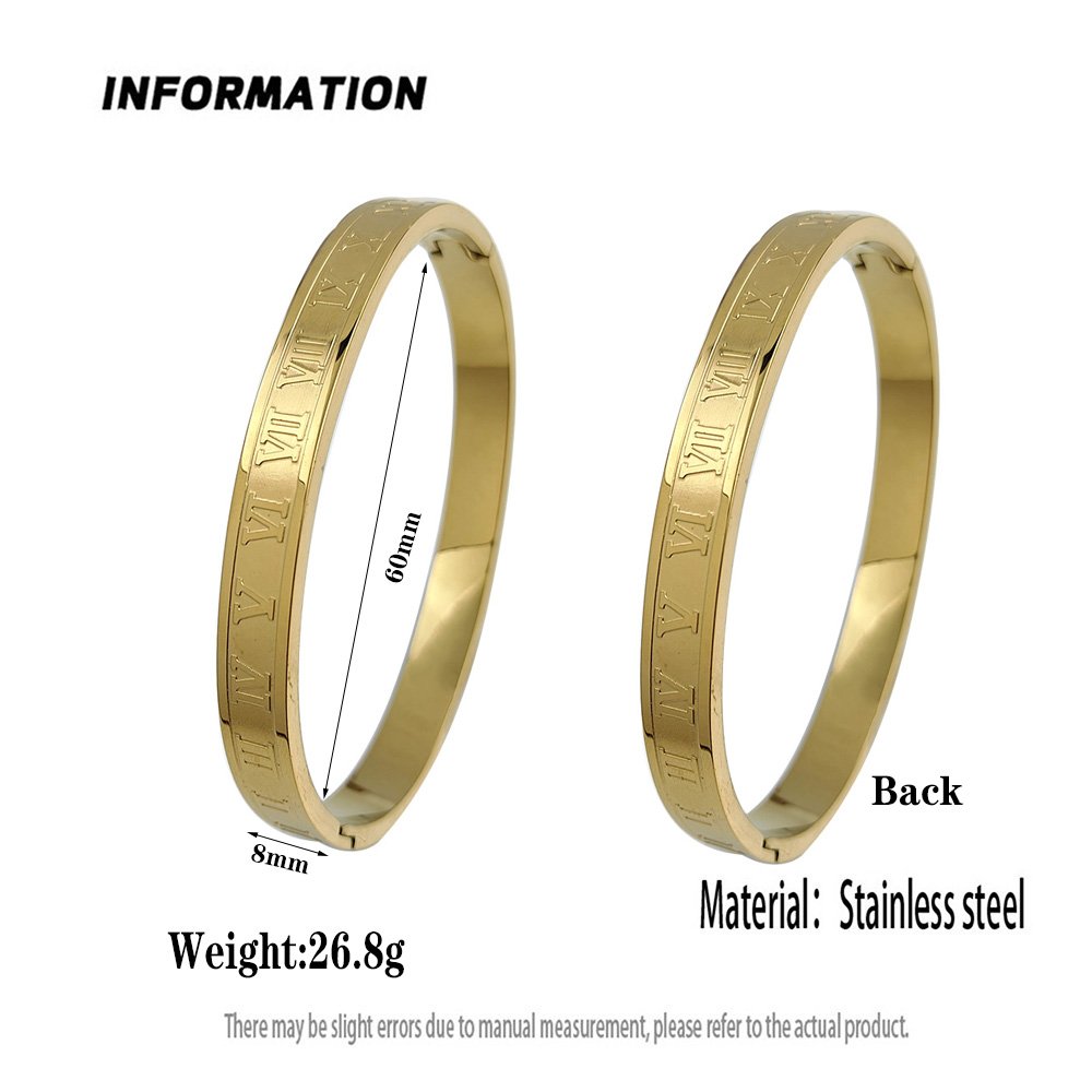 Classic Unisex Bracelet
316 Stainless Steel Golden Roman Number - Image 2