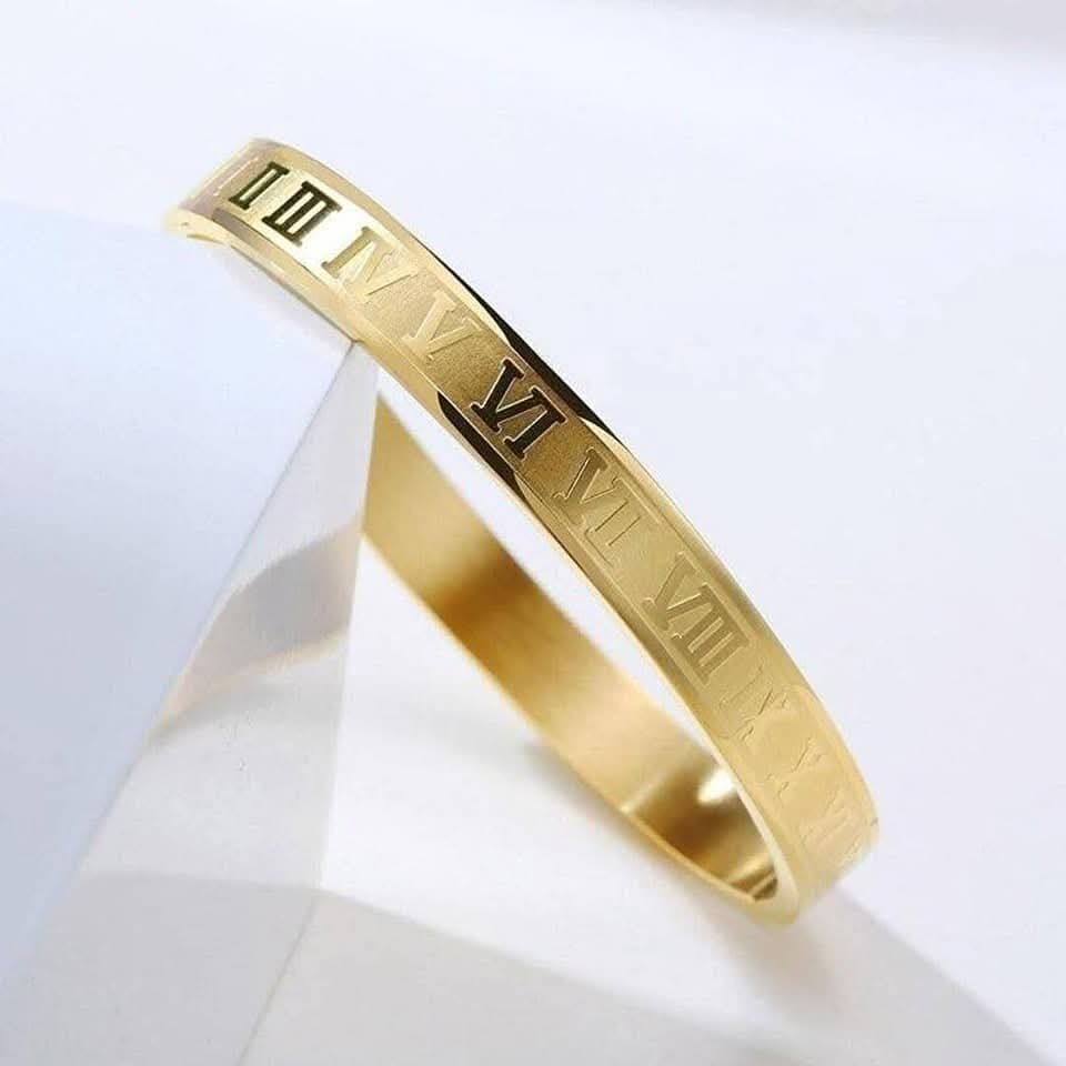 3pcs Set Luxury Roman Number 316L Stainless Steel Cuff Bracelet for Mens - Image 4