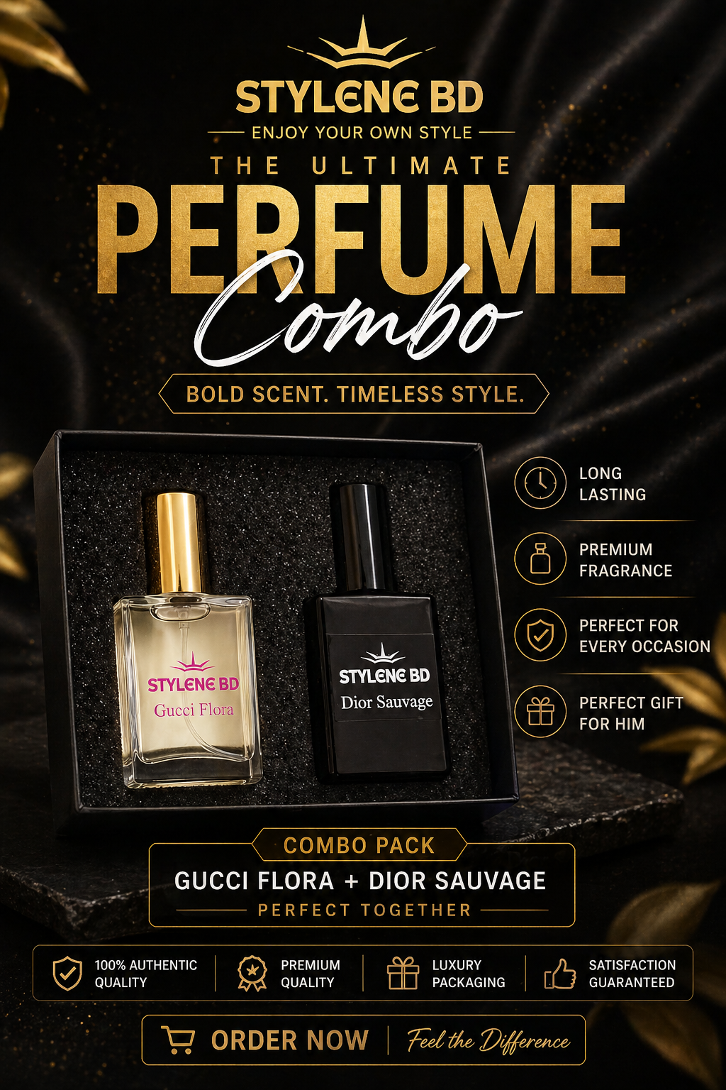 Couple Combo (15ml+15ml-dior Sauvage+gucci flora)