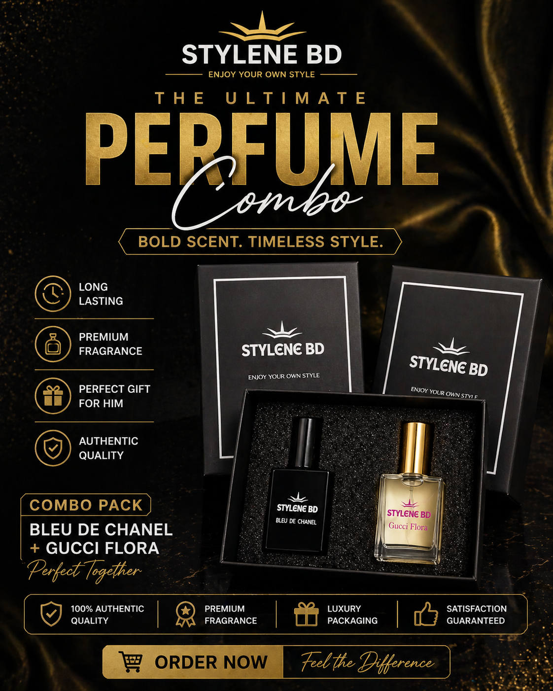 Special Couple Combo (bleu de chanel 15ml+gucci flora 15ml)