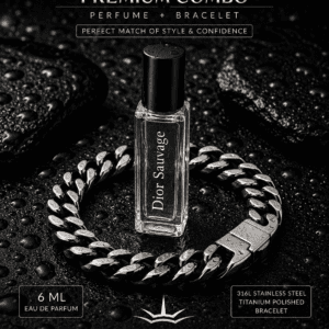 Luxury Combo — Perfume + Bracelet ✨
Elevate your everyday style with premium fragrance and timeless stainless steel elegance.